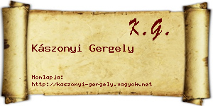 Kászonyi Gergely névjegykártya